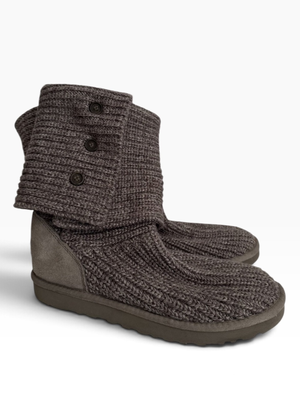 Ugg Classic Cardy Knit Wool Button Tall Boots size 10 Knit Warm Slouch - Picture 4 of 10